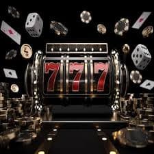 Dealer live casino sedang melayani meja taruhan dengan latar gelap elegan